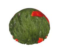 Bonnets de douche en forme de pétales de coquelicot avec une double couche, maintiennent bien vos cheveux, que ce soit pendant la douche ou le bain.