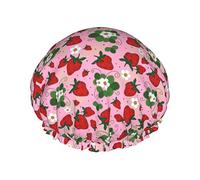 Bonnets de douche fraise pour femmes, bonnets de douche réutilisables imperméables bonnets de bain bonnet de douche turban pour filles