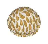 Bonnets de douche Gold Drops pour femmes, réutilisables, imperméables, souples, double couche de protection