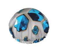 Bonnets de douche hexagonaux bleus et diamants avec une double couche de qui maintiennent bien vos cheveux, que ce soit pendant la douche ou le bain.
