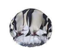 Bonnets de douche Manchots de l'Antarctique pour femmes, réutilisables et imperméables, grands bonnets de bain élastiques, bonnets de cheveux DoubleBathing conçus pour toutes les longueurs de cheveu