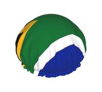Bonnets de douche mignons avec drapeau de l'Afrique du Sud pour femmes, bonnets de bain élastiques et réutilisables, chapeau de bain de protection pour cheveux de l'Afrique du Sud