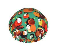 Bonnets de douche réutilisables à imprimé cochon d'Inde mignon pour femmes, bonnet DoubleHair, bonnet pour cheveux adultes pour tous les cheveux