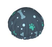 Bonnets de douche réutilisables avec motif os et griffes de chien - Pour homme et femme - Séchage rapide
