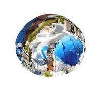 Bonnets de douche réutilisables avec vue sur la mer des îles grecques pour femmes, bonnet DoubleHair, bonnet pour cheveux adultes pour tous les cheveux