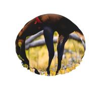 Bonnets de douche réutilisables en forme d'ours de cerf pour femmes - Grand bonnet de douche pour homme - Séchage rapide - Entretien des cheveux longs et courts - Pour enfants