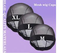 Bonnets de perruque pour faire des perruques 1-6 pièces bonnets en maille de dôme à front de dentelle pour femmes (noir) Polyamide