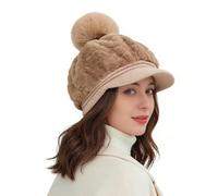 Bonnets D'hiver Pour Femmes - Bord De Chapeau D'hiver Chaud, Couvre-chef De Costume Mignon Pom-Pom | Accessoire En Tricot Épais Et Confortable, Style Résistant Au Vent Pour Femmes Et Filles, Marche Qu