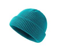 Bonnets d'hiver tricotés aux Couleurs Vives et acidulées for Femmes, Chauds et épais, Style Streetwear/Sport for Couples(Peacock Green)
