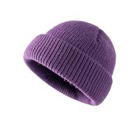 Bonnets d'hiver tricotés aux Couleurs Vives et acidulées for Femmes, Chauds et épais, Style Streetwear/Sport for Couples(Purple)