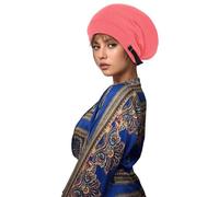 Bonnets Femme - Bonnet De Nuit Thermique Double Couche en Maille Douce Extra Chaud Ajustable Et Souple Idéal pour Les Soins Chimio en Hiver (Watermelon Red One Size)
