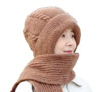 Bonnets Femme, Écharpe Coupe-vent avec Protection Auditive Intégrée, Écharpe Chaude 2 en 1, Bonnet Écharpe Coupe Vent Femme, Chapeau Hiver Femme, Bonnet Echarpe Femme, Chapeau de Protection D'oreille