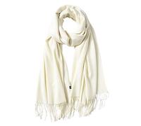 Bonnets pour femmes - Cadeau - Longue écharpe blanche avec pompon - Grande écharpe pashmina douce - Écharpe enveloppante pour femme - Ensemble de gants, Blanc., taille unique