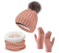 Bonnets pour Femmes - Gants pour Chapeau Et éCharpe 3 en 1 Chapeau BéRet FrançAis Chaud & Couvre-Visage Respirant Chaud sous Casque Cagoule Masque De Ski Idee Cadeau Homme Et Femme