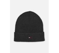Tommy Hilfiger Bonnet Homme Flag Cotton Beanie avec Cachemire, Multicolore (Charcoal Gray), Taille Unique