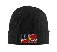 Bonnets Unisexes Drapeau Américain des États-Unis Et du Vietnam Bonnets Chapeaux Doux Et Chaud Classique Chimio Bonnet, pour Enfants, Accessoires Hiver, Ski, 56-62cm