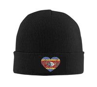 Bonnets Unisexes Swaziland Peuple du Swaziland Cœur Drapeau Crâne Bonnets Chapeaux Doux Et Chaud Respirant Bonnet d'hiver pour Homme Et Femme, pour Ski, Sport, Sommeil, 56-62cm