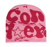 Bonnets Y2k Pour Femmes Culpa Bonnets Dupes Skull Cap Y2K Bonnets Skullies Bonnets Lettre Imprimer Accessoires Bonnets Y2K Cadeaux Noël Pour Femmes Et Hommes (Étoile rose,Taille unique)