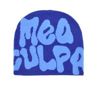 Bonnets Y2k Pour Femmes Culpa Bonnets Dupes Skull Cap Y2K Bonnets Skullies Bonnets Lettre Imprimer Accessoires Bonnets Y2K Cadeaux Noël Pour Femmes Et Hommes (Bleu,Taille unique)