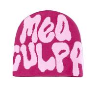 Bonnets Y2k Pour Femmes Culpa Bonnets Dupes Skull Cap Y2K Bonnets Skullies Bonnets Lettre Imprimer Accessoires Bonnets Y2K Cadeaux Noël Pour Femmes Et Hommes (Rouge/Rose,Taille unique)