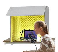 Bonnette Anti-Bruit Portable pour Microphone 80x80cm, conçue pour Les Studios d'enregistrement à Domicile, Les podcasts et Les Produits musicaux. Traitement Acoustique (Jaune).
