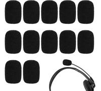 Bonnette Micro,12 Pcs Mousse Micro Casque,Bonnettes en Mousse pour Micro cravate,Mini Microphone Casque Pare brise Mousse,Protecteur de Microphone,Noir