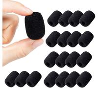 bonnettes en mousse,20Pcs Mousse Micro Casque,Mini Bonette Microphone,Bonnette Micro,Petit Filtre de Bruit de Microphone pour La Salle de Classe,La Salle de Conférence