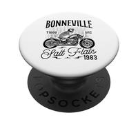 Bonneville Salt Flats Moto Racing Biker Anniversaire 1983 PopSockets PopGrip Adhésif