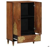 BONNIE®Armoire Haut Buffet Bahaut - Rangement spacieux - Style contemporain, Marron 60x33.5x100 cm ,Bois de manguier massif