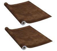 BONNIE®Films autoadhésif - salle bain/cuisine -s pour portes 2 pcs Chêne foncé 210x90 cm PVC FR855843
