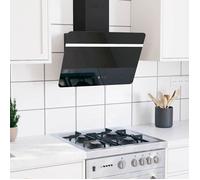 BONNIE® Hotte cuisine Hotte décorative moderne murale 60 cm Acier et verre trempé Noir - Evacuation / Recyclage EU653518