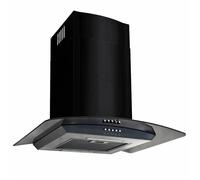 BONNIE® Hotte cuisine Hotte décorative moderne murale Acier inoxydable 756 m³/h 60 cm Noir - Evacuation / Recyclage EU215297