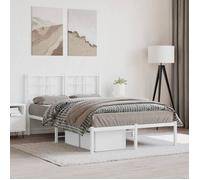 BONNIE®Lit en métal Lit Double:120x190 cm ,Cadre de lit métal sans matelas et tête de lit blanc neuf90114