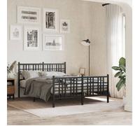 BONNIE®Lit en métal Lit Double:140x190 cm,Cadre de lit métal sans matelas avec pied de lit noir neuf16565