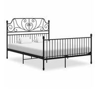 BONNIE®Lit en métal Lit Double:140x200 cm,Cadre de lit sans matelas noir métal neuf75421