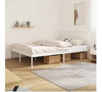 BONNIE®Lit en métal Lit Double:160x200 cm ,Cadre de lit métal sans matelas et tête de lit blanc neuf91956