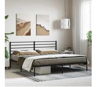 BONNIE®Lit en métal Lit Double:180x200 cm ,Cadre de lit métal sans matelas et tête de lit noir neuf34912