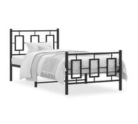 BONNIE®Lit en métal Lit simple:90x190 cm, Cadre de lit métal sans matelas avec pied de lit noir neuf60351