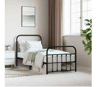 BONNIE®Lit en métal Lit simple:90x190 cm, Cadre de lit métal sans matelas avec pied de lit noir neuf75990
