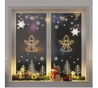 BONNIE® Lumières de Noël silhouette d'ange 2 pcs 50 LED blanc chaud - Ornement de Fête Intérieur FR8896