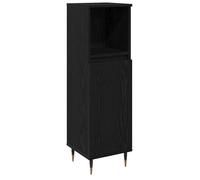 BONNIE®Meuble de Salle de bain - Anti-basculement - Grand rangement, avec porte Chêne noir 30x30x100 cm FR493388