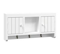 BONNIE®Meuble Étagère - Rangement spacieux - Décoration Armoire à clés Blanc 40x8,5x20 cm ,Bois d'ingénierie et acier FR305378