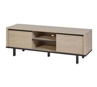 AltoBuy Bonnie - Meuble TV 2 Portes et niches centrales Aspect Bois Finition Urban Oak