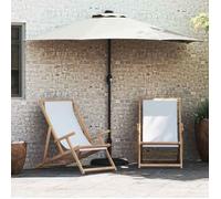 BONNIE® Parasol de jardin - Résistant aux vent/Eau - demi Couleur sable 294 x 150 x 224 cm tissu EU802455