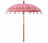 BONNIE® Parasol de jardin - Résistant aux vent/Eau - et balinais Rose (210-220) x 260 cm Coton et bois massif EU981426