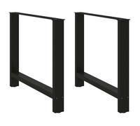 BONNIE® Pieds de table à manger Noir (Set de 2) 100x(72-73) cm Acier &FR877392
