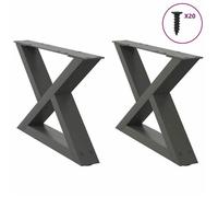 BONNIE® Pieds de table basse (Set de 2) Anthracite 50 x (30-31,3) cm Acier &FR779653