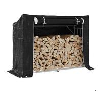 BONNIE® Portant de bois de chauffage Anti corrosion - et housse de pluie acier galvanisé EU678925