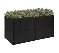BONNIE® Pot de Fleurs/Potager en acier galvanisé - Jardinière Noir 157x80x80 cm Résine tressée EU156263