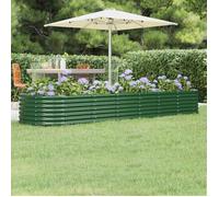 BONNIE® Pot de Fleurs/Potager en acier galvanisé - Lit surélevé de jardin Acier enduit de poudre 296x80x36 cm Vert EU482541